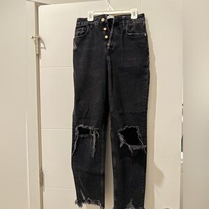Black ripped Zara jeans